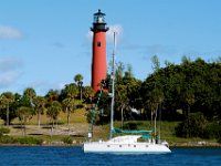 Jupiter Lighthouse was built on an Indian shell mound (midden). The top of the 105-foot tower is 146 feet above sea level. The light can be seen 25 nautical miles at sea.